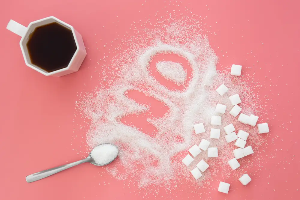 Pile-of-sugar-cubes-on-a-table